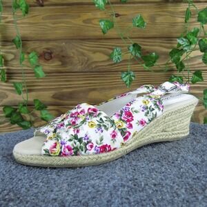 Easy Street Women's Floral Slingback White Fabric Sz 10 Medium‎ Gently Used 2025